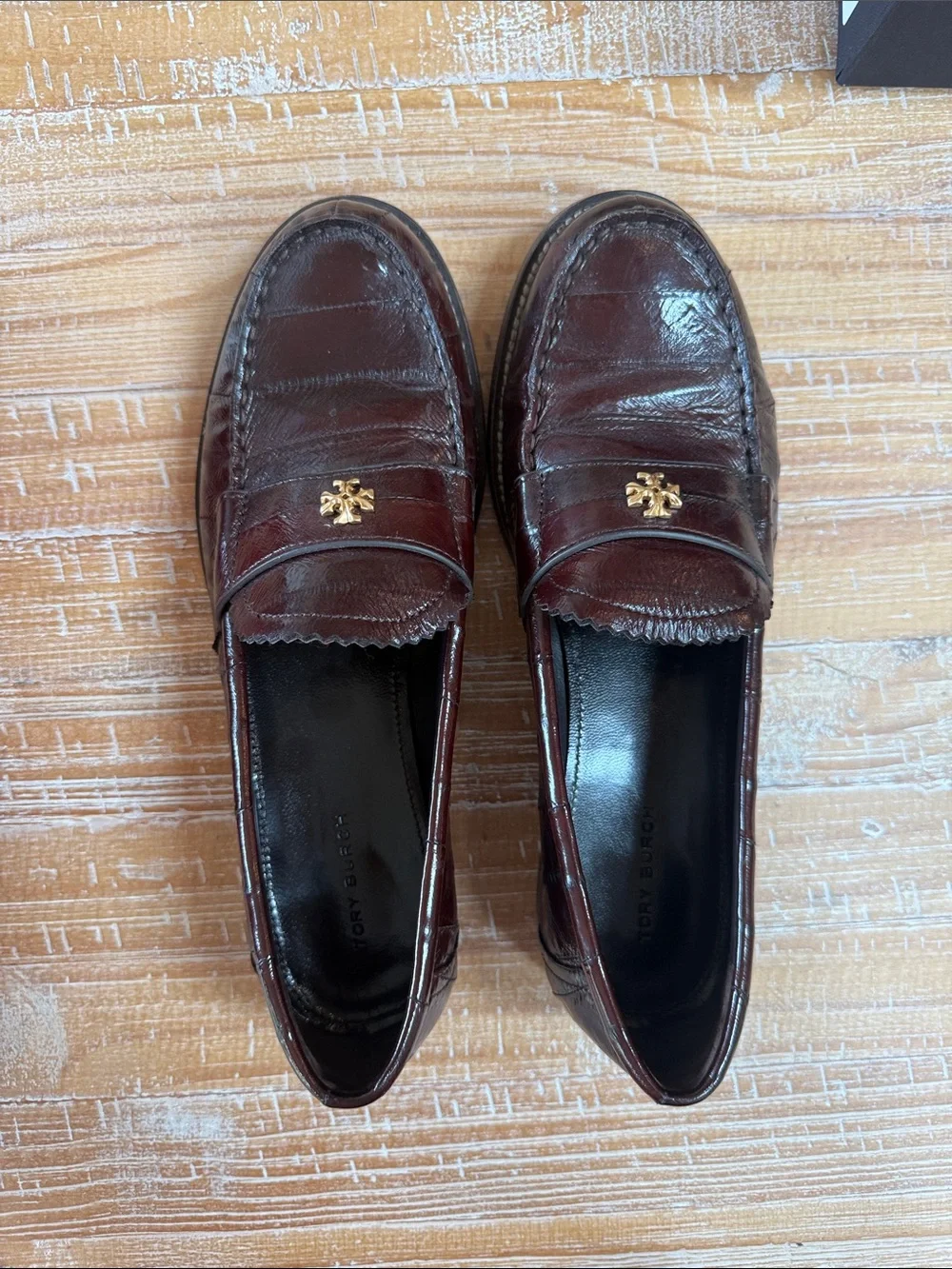 Tory Burch polished burgundy